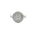 Diamants Double Halo 1 Carat en Or Jaune 14kt