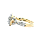 Diamants Double Halo 1 Carat en Or Jaune 14kt
