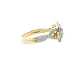 Diamants Double Halo 1 Carat en Or Jaune 14kt
