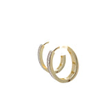 10K Gold Oval Cz Huggies Earrings