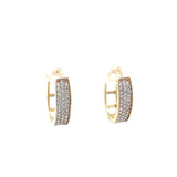 10K Gold Oval Cz Huggies Earrings