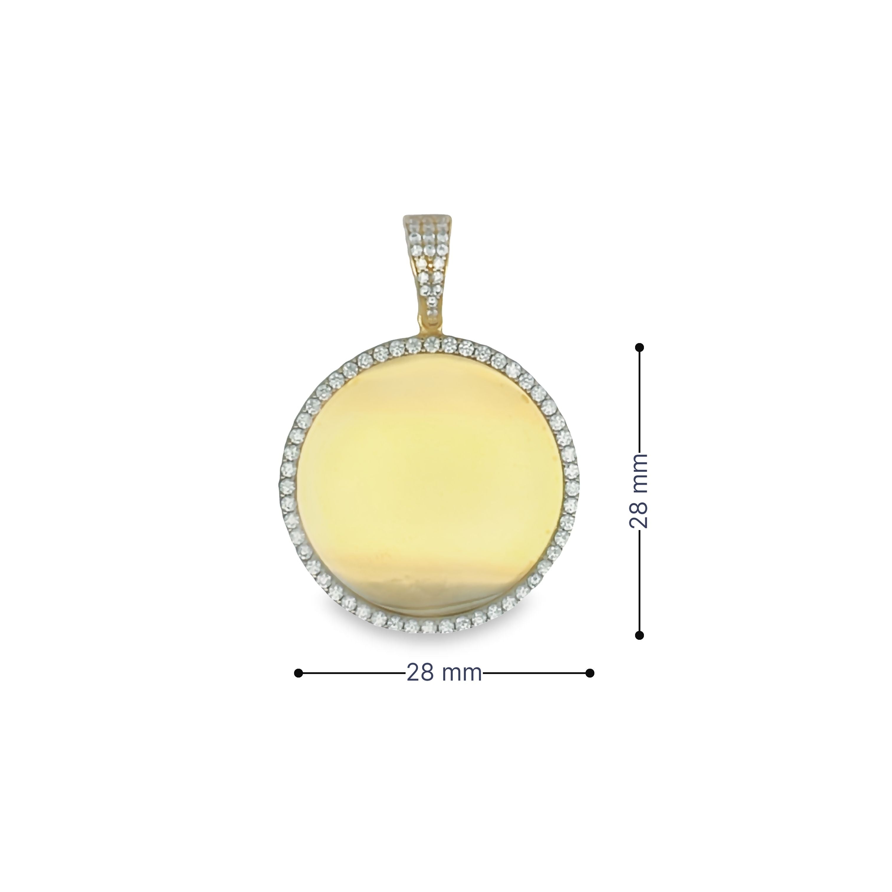 10K Gold Memory Pendant Zirconia Medium