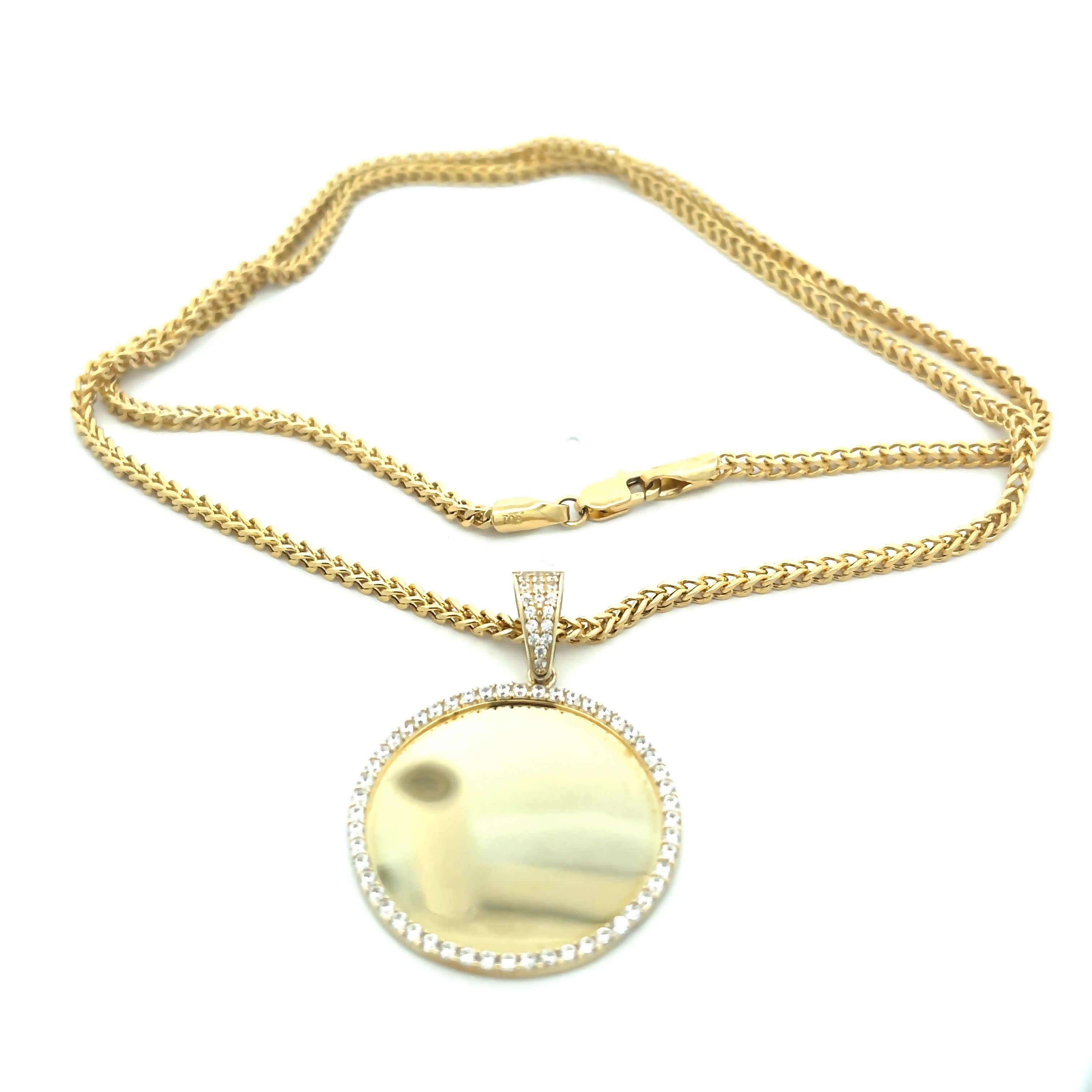 10K Gold Memory Pendant Zirconia Medium