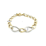 Bracelet à maillons bicolores, or 10 carats