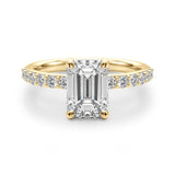Bague de fiançailles en diamant taille émeraude - Omega
