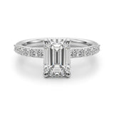 Bague de fiançailles en diamant taille émeraude - Omega