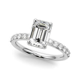 Bague de fiançailles en diamant taille émeraude - Omega