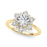 Bague de fiançailles taille brillant rond - Floria