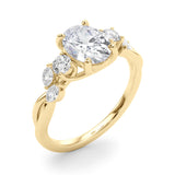 Bague de fiançailles en diamant ovale fantaisie - Marki