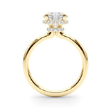 Bague de fiançailles classique à double halo caché - Irène