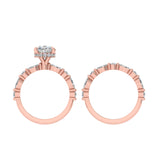 Bague de fiançailles en diamant ovale 14 carats avec halo caché - Joanna