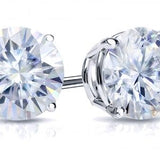Boucles d'oreilles rondes en argent 925S avec moissanite cubique - Kevi