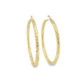 Boucles d'oreilles créoles taille diamant, or 10 carats
