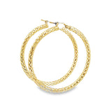 Boucles d'oreilles créoles taille diamant, or 10 carats