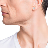 Boucles d'oreilles à tige carrées en argent 925S - Lion