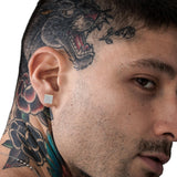 Boucles d'oreilles à tige carrées en argent 925S avec zircones cubiques - Samy