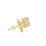 Boucles d'oreilles à tige carrées en argent 925S avec zircones cubiques - Math