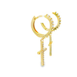 Boucles d'oreilles créoles en argent 925S avec croix GP