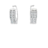 Boucles d'oreilles créoles en argent 925S et zircone - Stacy