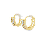 Boucles d'oreilles créoles en argent 925S et zircone GP - Stacy GP