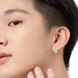 Boucles d'oreilles créoles en argent 925S et zircone GP - Stacy GP