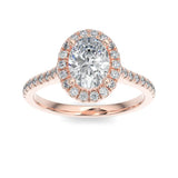 La bague de fiançailles ovale Halo - Alice
