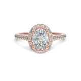 La bague de fiançailles ovale Halo - Alice