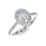 La bague de fiançailles ovale Halo - Alice