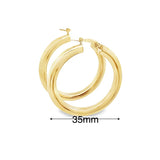 10K Classic Gold Earring Hoops 35mm
