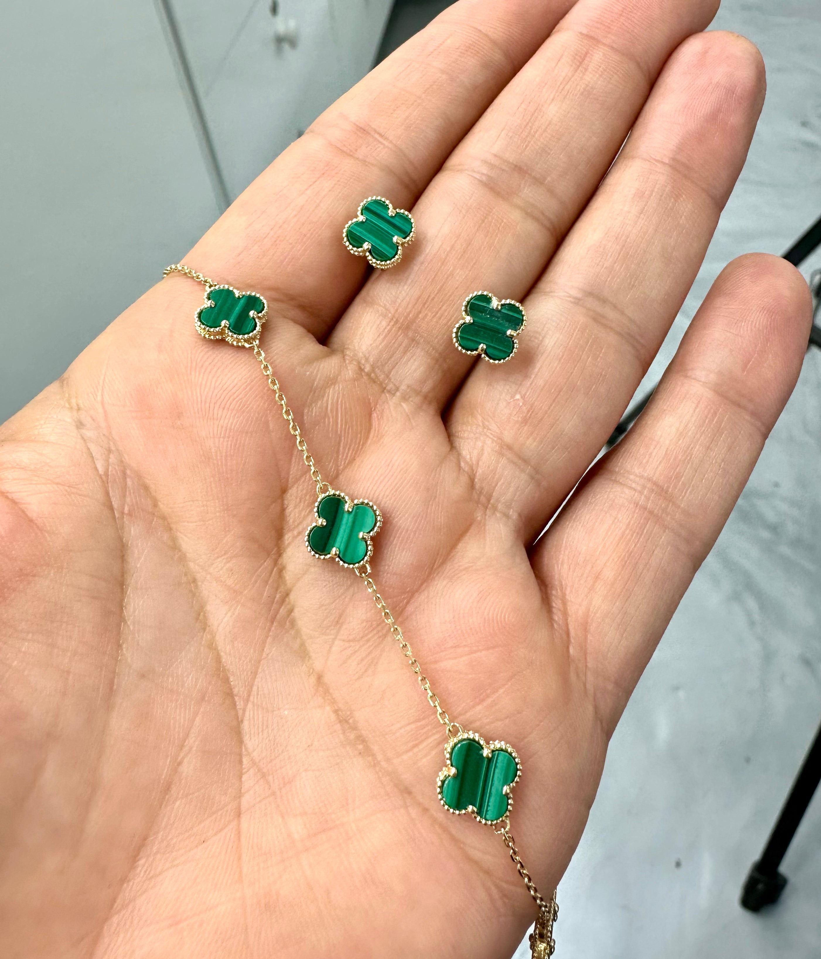 Green Clover Bracelet 18K Gold
