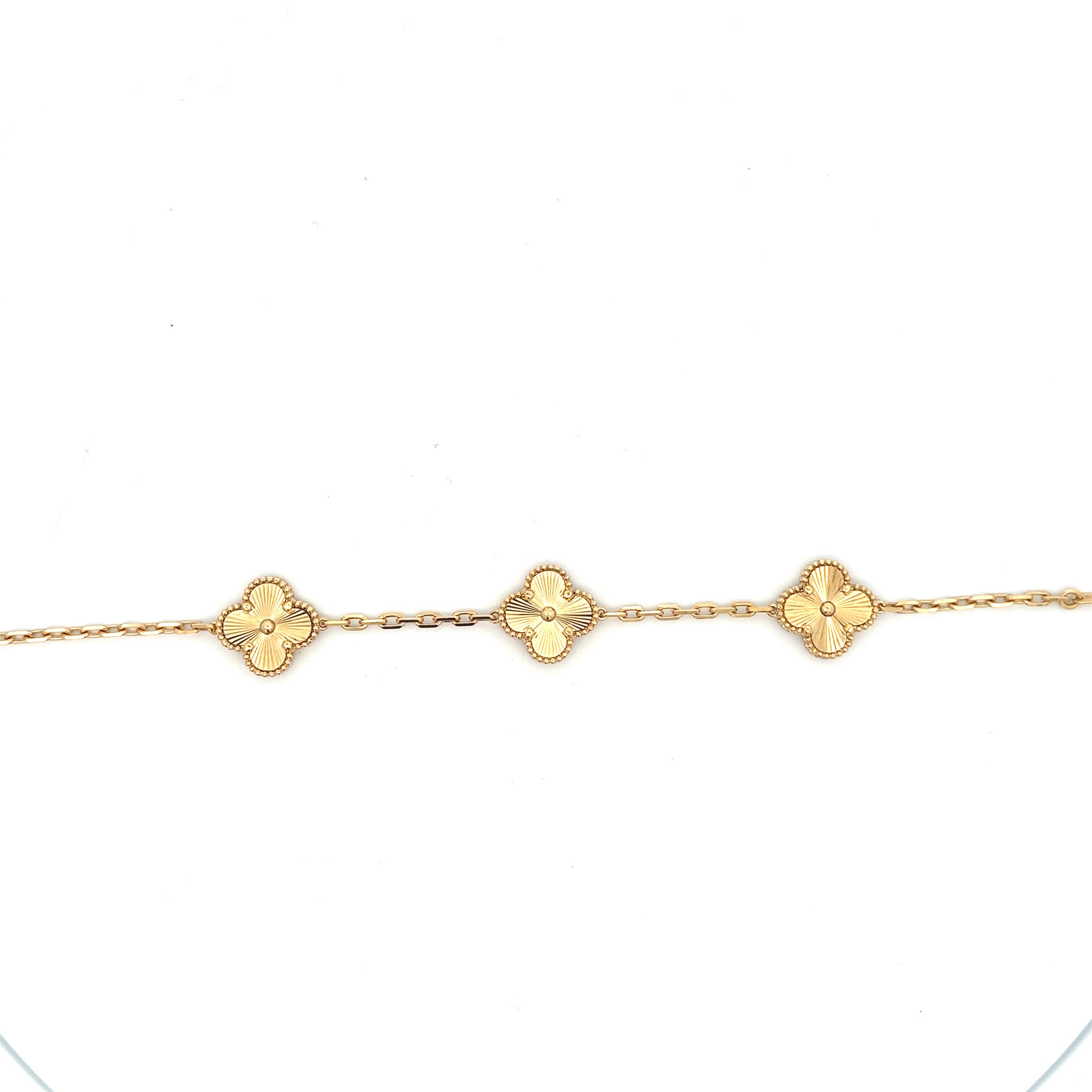 Large Clover 18K Yellow Gold Bracelet