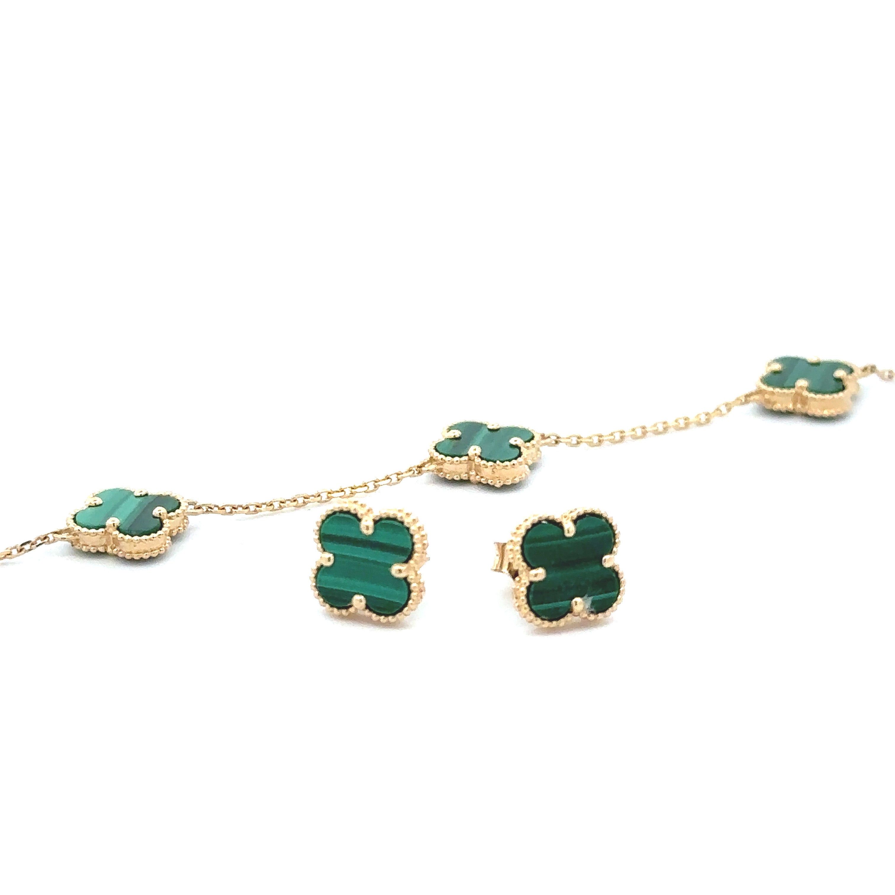 Green Clover Bracelet 18K Gold