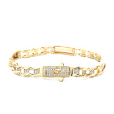 10K Gold Fancy Line Bracelet 8mm
