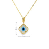 Pendentif trèfle mauvais œil en or 10 carats - Hava