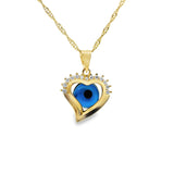 Pendentif en forme de cœur contre le mauvais œil en or 10 carats - Inima