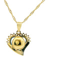 Pendentif en forme de cœur contre le mauvais œil en or 10 carats - Inima