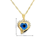 Pendentif en forme de cœur contre le mauvais œil en or 10 carats - Inima