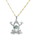 Pendentif grenouille en or blanc 10 carats