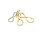 Pendentif Infinity tricolore en or 10 carats