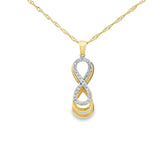 Pendentif Infinity tricolore en or 10 carats