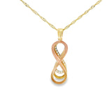 Pendentif Infinity tricolore en or 10 carats