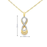 Pendentif Infinity tricolore en or 10 carats
