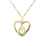 Pendentif Famille Coeur en Or 10K