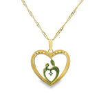 Pendentif Famille Coeur en Or 10K