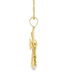 Pendentif Croix en Or 10K-Rayure