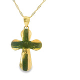 Pendentif Croix en Or 10K-Rayure