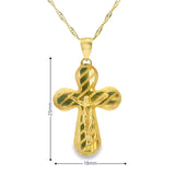 Pendentif Croix en Or 10K-Rayure