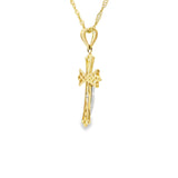 Pendentif croix de Jésus, or 10 carats-Micut