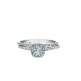 Parure de mariée délicate avec halo de diamants 10 carats - Cosmina