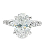 Bague solitaire en diamant ovale brillant de 3 carats